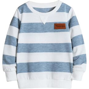 SOLY HUX Toddler Boy's Color Block Striped Sweatshirt Long Sleeve Crewneck Casual Pullover Tops