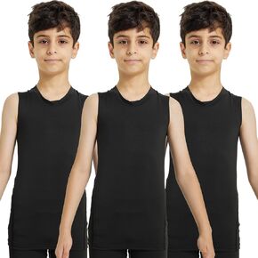 Boys Compression Tank Tops Athletic Sleeveless Shirt Youth Quick Dry Undershirt Workout Baselayer Football T Shirts