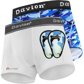 Davion Youth Boys Baseball Cup Underwear with Soft Protective Athletic Cup Compression Shorts for Baseball,Football, Lacrosse