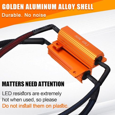 4 قطع 3157 مجموعة مقاومات LED 50 وات 6 أوم مجموعة مقاومة الوميض لإصلاح إشارة LED ضوء الضجيج فلاش/رمز الخطأ LED المقاوم بدوره إشارة ملحقات السيارة العالمية لمصابيح LED الأمامية in Kuwait