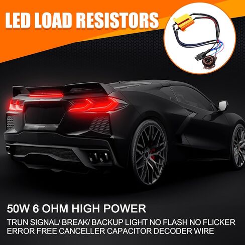 4 قطع 3157 مجموعة مقاومات LED 50 وات 6 أوم مجموعة مقاومة الوميض لإصلاح إشارة LED ضوء الضجيج فلاش/رمز الخطأ LED المقاوم بدوره إشارة ملحقات السيارة العالمية لمصابيح LED الأمامية in Kuwait