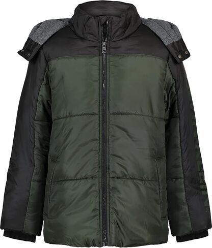 Calvin Klein Boys' Heavy Weight Hooded Legacy Bubble Jacket with Polar Fleece Lining in Saudi Arabia