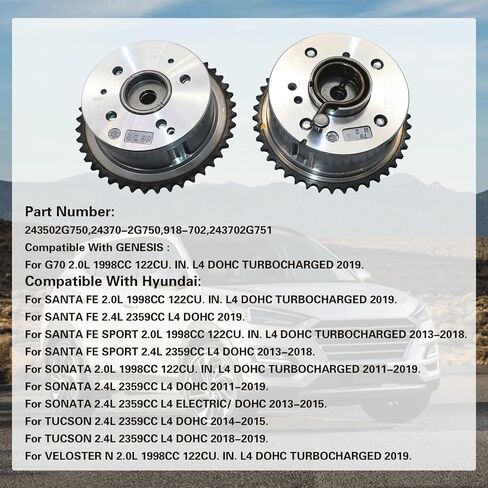 243502G750 Engine Timing Camshaft VVT Sprockets Compatible With Hyundai Sonata Santa 2013-2018 Compatible With Kia Sorento Optima Sportge 2011-2019 243702G751 24370-2G750 918-702 in Saudi Arabia