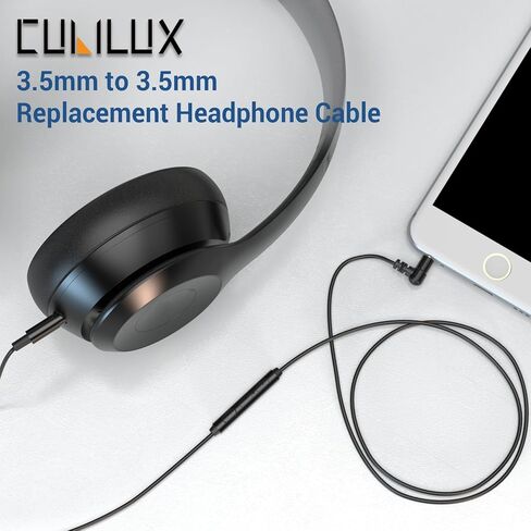 كابل بديل لسماعات الرأس Cubilux بزاوية يمين 3.5 مم إلى 3.5 مم مع ميكروفون متوافق مع Sony WH-1000XM5/4/3/2 WH-XB910N/900N WH-CH910N/710N MDR-XB950BT/B1/N1، Beats Solo 3/2 Studio 3/2، 4 قدم in Kuwait