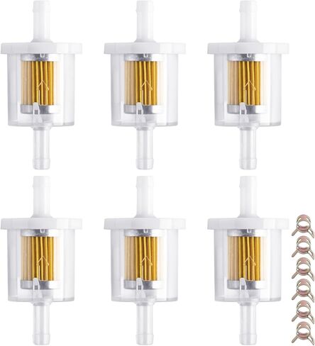CHANGE MOORE Gas Inline Fuel Filters Compatible with Kawasaki Kohler Briggs & Stratton John 1/4 inch(6 Pcs with 6 Clamps) in Saudi Arabia