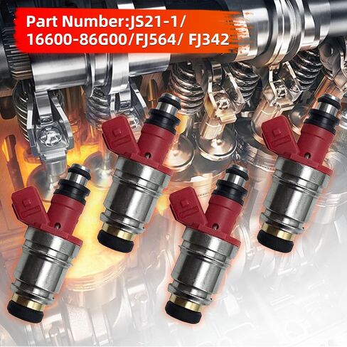 4 قطعة حاقن الوقود 16600-86G00-يصلح لنيسان D21 1990-1994 2.4L/لنيسان بيك اب 1995 2.4L in Kuwait