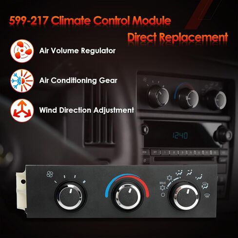 599-217 وحدة التحكم في المناخ الأمامي وحدة لوحة تكييف الهواء مع 3 أزرار، متوافقة مع 1996-2020 Chevy GMC Express Savana 1500 2500 3500 G30 Astro Cargo، يستبدل # 15773678 in Saudi Arabia