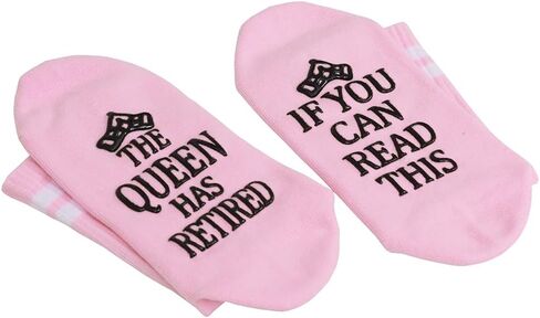 If You Can Read This The Queen Has Retired Funny Full Length Lounge Socks Happy Retirement Gifts For Women Socks in Kuwait