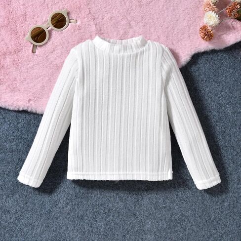 HINTINA Toddler Girl Cloth Long Sleeve Tee Corduroy Button Down Pinafore Overall Jumpsuit 2 Pieces Outfits in Saudi Arabia