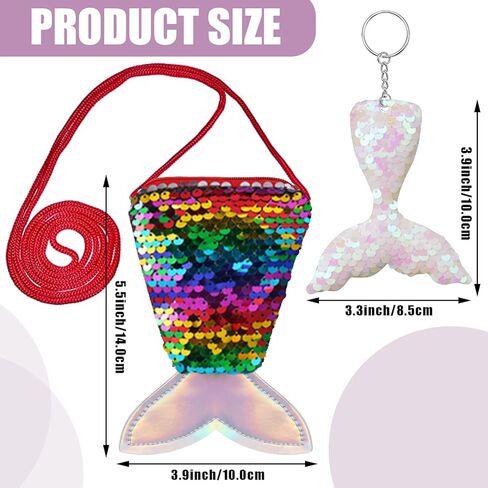 30 جهاز كمبيوتر شخصى حورية البحر الذيل عملة المحفظة الملونة الترتر سلاسل المفاتيح حورية البحر الذيل الترتر Crossbody عملة المحفظة أكياس عكسها الترتر بريق سلاسل المفاتيح للأطفال الفتيات حورية البحر حفلة عيد ميلاد تفضل حقيبة جودي in Kuwait