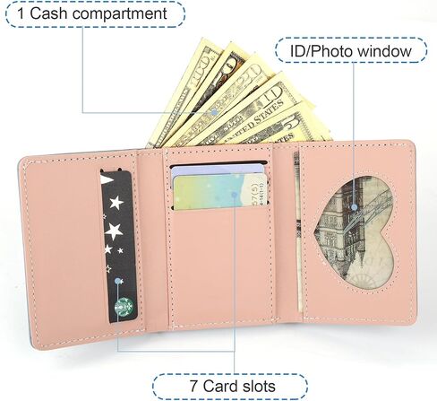 Cute Wallet for Girls Blue Wallet PU Leather Tri-folded Small Wallet Flower Wallet Cash Pocket Flowers Print Card Holder Coin Purse with ID Window Fashion Aesthetic Wallet for Teen Girls Women in Saudi Arabia