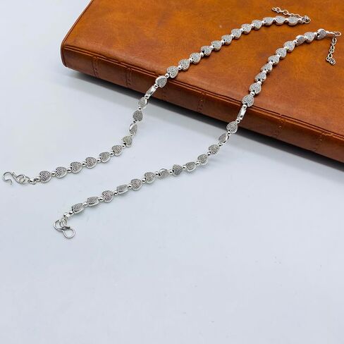 ANDYWARS FASHION Ethnic Pearl Oxidized Silver Anklets for Women and Girls, Pearl Payal, Ankel, Affordable Anklets, Body Jewelry, Trending Anklets, Indian Jewelry Anklets in Saudi Arabia