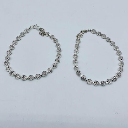 ANDYWARS FASHION Ethnic Pearl Oxidized Silver Anklets for Women and Girls, Pearl Payal, Ankel, Affordable Anklets, Body Jewelry, Trending Anklets, Indian Jewelry Anklets in Saudi Arabia