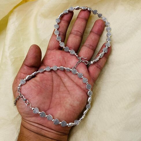 ANDYWARS FASHION Ethnic Pearl Oxidized Silver Anklets for Women and Girls, Pearl Payal, Ankel, Affordable Anklets, Body Jewelry, Trending Anklets, Indian Jewelry Anklets in Saudi Arabia