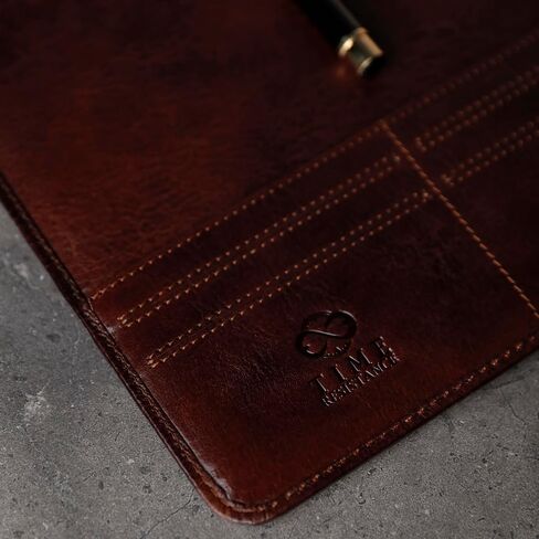 Time Resistance Leather Portfolio – Tablet size Leather Document Case – Small Briefcase Made in Italy in Saudi Arabia