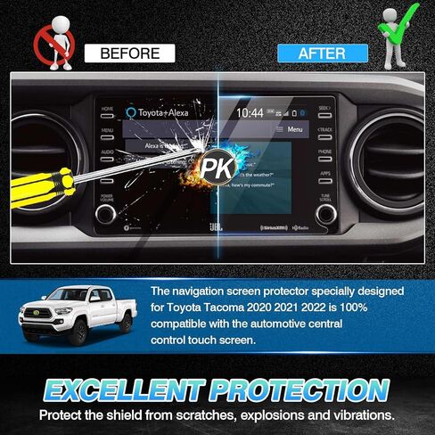 Autorder Custom Fit for Screen Protector Toyota 4Runner 2020 2021 2022 2023 Accessories Tempered Glass 9H Navigation Touchscreen Protective Film(8 Inch) in Kuwait