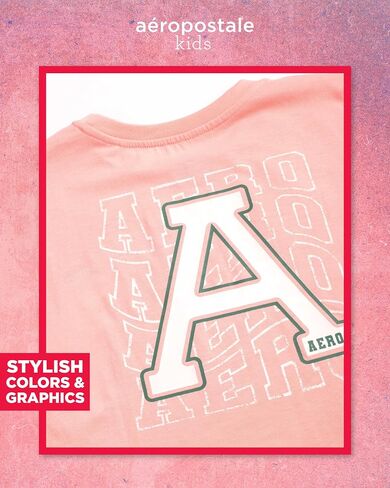 AEROPOSTALE Girls' Skort Set - 2 Piece Jersey Graphic Tee and Twill Cargo Scooter Skorts - Summer Outfit for Girls (7-16) in Saudi Arabia