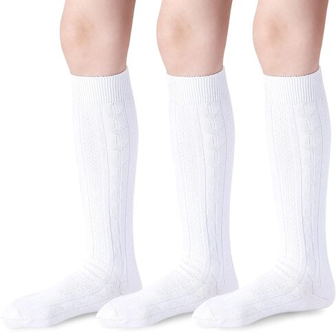 Knee High Socks for Girls Seamless Knee Socks Cable Knit Uniform Socks Cotton Long Socks Kids Dress Socks 3 Pack in Saudi Arabia