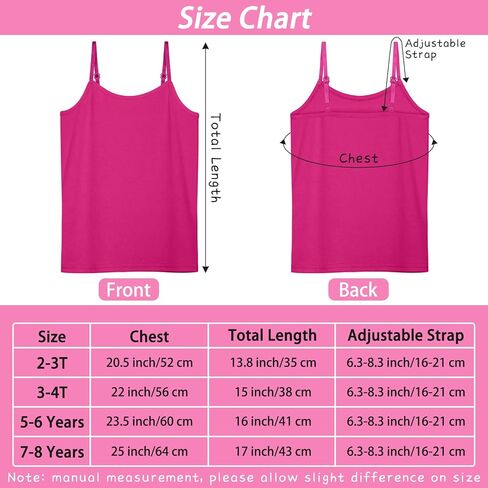 5 قطع من القمصان الداخلية للفتيات بدون أكمام، قمصان داخلية كامي بأشرطة قابلة للتعديل للأطفال الصغار in Kuwait