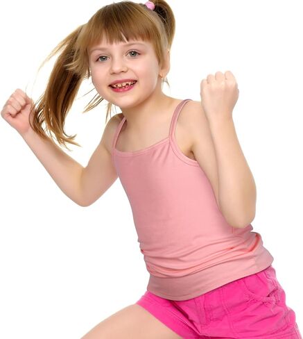 5 قطع من القمصان الداخلية للفتيات بدون أكمام، قمصان داخلية كامي بأشرطة قابلة للتعديل للأطفال الصغار in Kuwait