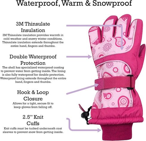 N'Ice Caps Kids Waterproof Winter Thinsulate Warm Gloves in Kuwait