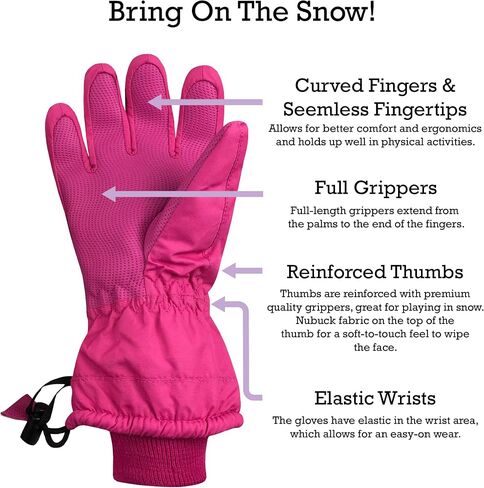 N'Ice Caps Kids Waterproof Winter Thinsulate Warm Gloves in Kuwait
