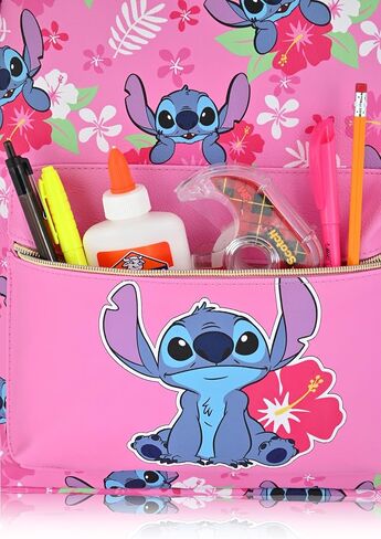 Disney Stitch Backpack for Women, Men, Unisex | Cute PU Leather Large Stitch Backpack Purse Shoulder Purse | Stitch Bag and Stitch Accessories in Saudi Arabia