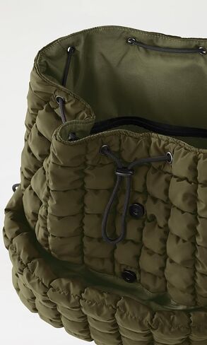 ODODOS Quilted Backpack for Women Lightweight Puffer Hiker Pack Drawstring Padding Travel Gym Bag, Avocado in Saudi Arabia