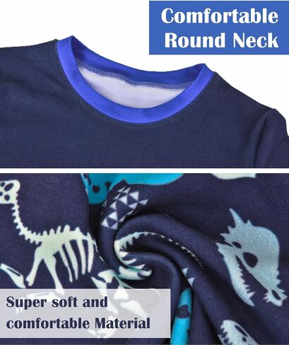 Fiodrimy Boys Pajamas 2 Pieces Pajama Set for Boy Dinosuar Long Set Sleepwear Soft & Cute for Kids 3-8 Years in Saudi Arabia