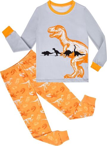 2 Piece Boys Pajamas Kids Long Sleeve Top and Pants Pajamas Pjs Sleepwear Set for Toddler Little Boys 3-10 Years in Saudi Arabia