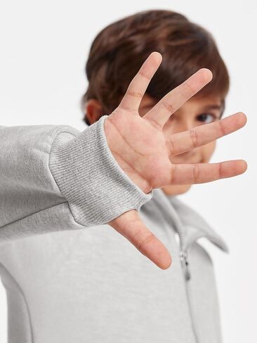 Haloumoning Boys Thumb Hole Sweatshirts Half Zipper Long Sleeve Fleece Pullover with Pockets 5-14 Years in Saudi Arabia