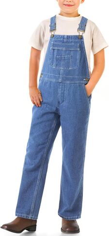 HISEA Boys' Denim Bib Overalls Size 8-16, Boys Youth Relaxed Fit Overall with Adjustable Straps and Convenient Tool Pockets in Saudi Arabia