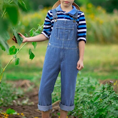 HISEA Boys' Denim Bib Overalls Size 8-16, Boys Youth Relaxed Fit Overall with Adjustable Straps and Convenient Tool Pockets in Saudi Arabia