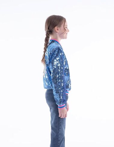 WELAKEN Unicorn Sequin Jacket for Girls Kids Toddler Sparkle Zipper Bomber Jacket with Pockets in Kuwait