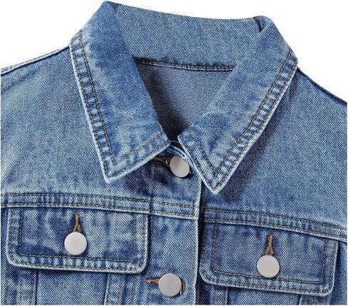 SweatyRocks Girl's Denim Vest Button Down Sleeveless Jean Jacket Outerwear with Pockets in Saudi Arabia