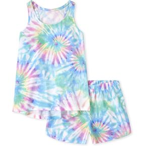 The Children's Place Girls' Sleeveless Tank Top and Short 2 Piece Pajama Set