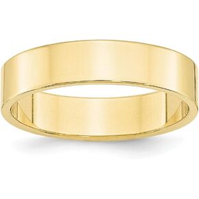 Sonia Jewels 10k Yellow Gold 5mm Flat Plain Classic Wedding Band Ring
