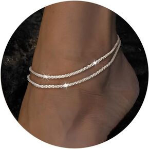Sterling Silver Ankle Bracelets for Women Sterling Silver Bracelets for Women Anklets for Women Waterproof Adjustable Anklet Bracelets for Women Dainty Silver Bracelet Dainty Jewelry for Women