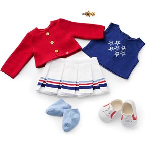 American Girl Team AG Sweater & Skirt Set 18 inch Doll Clothes with Tank Top, Red, White, and Blue, 6 pcs, Ages 6+
