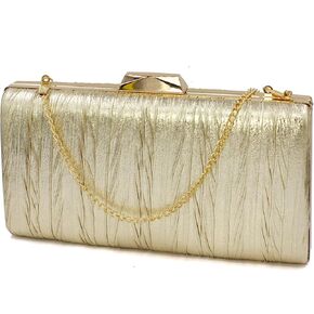 Evening Bag Clutch Purses Women Wedding Formal Party Bridal Handbag Pleated Sparkling with Chain