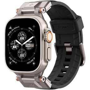 Spigen DuraPro Armor Designed for Apple Watch Band for Apple Watch Ultra2/Apple Watch Ultra 49mm, Series 9/8/SE2/7/6/SE/5/4/3/2/1 45mm/44mm/42mm Durable Metal Connector Band - Black