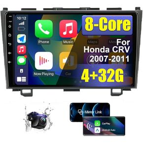ستيريو راديو السيارة أندرويد لهوندا CRV 2007 2008 2009 2010 2011 مع CarPlay/Android Auto، 8 Core HD شاشة تعمل باللمس راديو السيارة مع AM/FM/RDS كاميرا احتياطية واي فاي in Kuwait