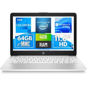 HP Stream 11-inch HD Laptop, Intel Celeron N4000, 4 GB RAM, 32 GB eMMC, Windows 10 Home in S Mode with Office 365 Personal for 1 Year (11-ak0010nr, Royal Blue) (Renewed)
