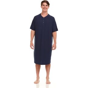 Mens Nightshirt - Short Sleeve Lounge, Sleep Shirt - Mens Sleeping Top