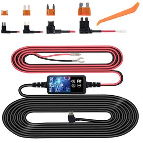 مجموعة سلك صلب كاميرا داش كام، مجموعة الأسلاك الصلبة ميكرو يو إس بي لـ Dashcam، Plozoe 12V-24V إلى 5V سلك طاقة لشاحن كاميرا داش للسيارة 4 صمام صنبور وأداة تركيب (3.5 متر)