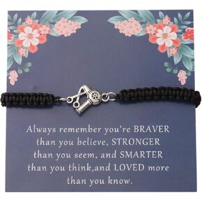 KUIYAI Hairstylist Gift Hairdresser Gift You are Braver Stronger Smarter Than You Think Bracelet Future Hairdresser Gift Hair Dryer Jewelry