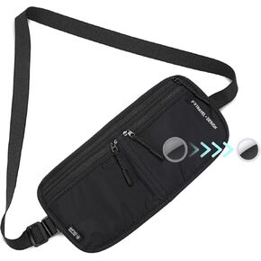 Travel Passport Holder - RFID Blocking Travel Pouch Money Belt Airtag Passport Wallet for Men, Women