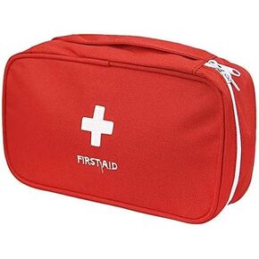 Empty First Aid Bag - First Aid Kit Bag Empty for Home Outdoor Travel Camping Hiking, Mini Empty Medical Storage Bag Portable Pouch (Red)