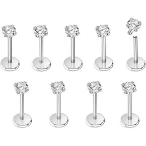 16G Labret Jewelry Internally Threaded Lip Nose Piercing Studs Medusa Ashely Piercing Jewelry Tragus Earring Studs