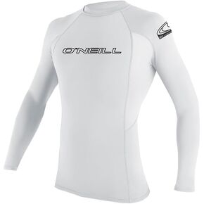 O'Neill Youth Basic Skins UPF 50+ Short Sleeve Rash Guard, White, 14